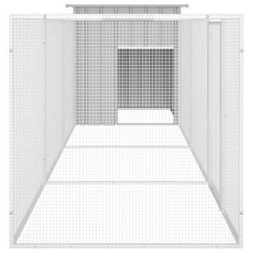vidaXL Κοτέτσι - Κλουβί Γκρι 400x91x100 εκ. από Γαλβανισμένο Χάλυβα