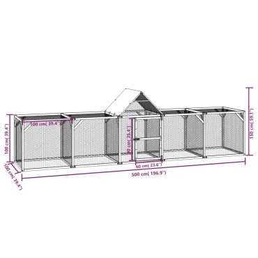 vidaXL Κοτέτσι 500x100x150 εκ. από Μασίφ Εμποτισμένο Ξύλο Πεύκου