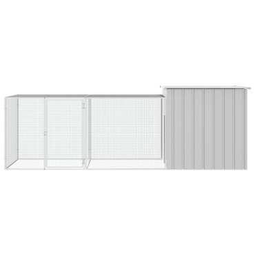 vidaXL Κοτέτσι - Κλουβί Γκρι 300x91x100 εκ. από Γαλβανισμένο Χάλυβα