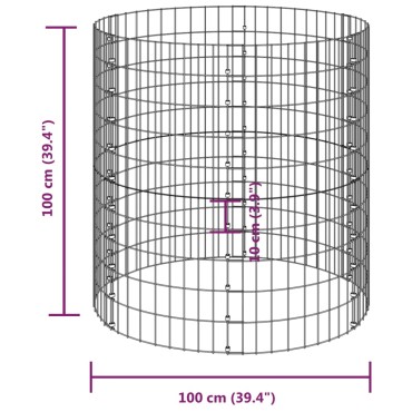 vidaXL Κομποστοποιητής Κήπου Ø100x100 εκ. Γαλβανισμένος Χάλυβας