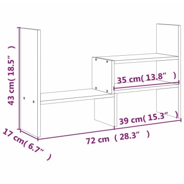 vidaXL Βάση Οθόνης Λευκή (39-72)x17x43 εκ. από Μασίφ Ξύλο Πεύκου