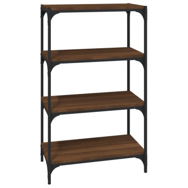 vidaXL Βιβλιοθήκη Καφέ Δρυς 60x33x100cm Επεξεργασμένο Ξύλο & Ατσάλι 1 τεμ.