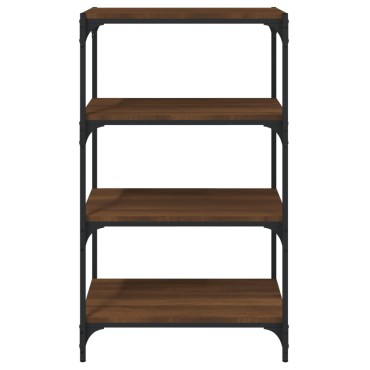 vidaXL Βιβλιοθήκη Καφέ Δρυς 60x33x100cm Επεξεργασμένο Ξύλο & Ατσάλι 1 τεμ.