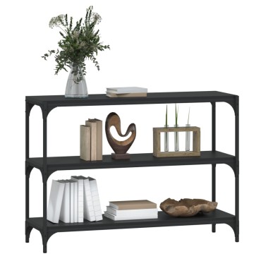 vidaXL Βιβλιοθήκη Μαύρη 100x33x70,5cm Επεξεργασμένο Ξύλο & Ατσάλι 1 τεμ.