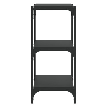 vidaXL Βιβλιοθήκη Μαύρη 100x33x70,5cm Επεξεργασμένο Ξύλο & Ατσάλι 1 τεμ.