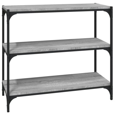 vidaXL Βιβλιοθήκη Γκρι Sonoma 80x33x70,5cm Επεξ. Ξύλο & Ατσάλι 1 τεμ.