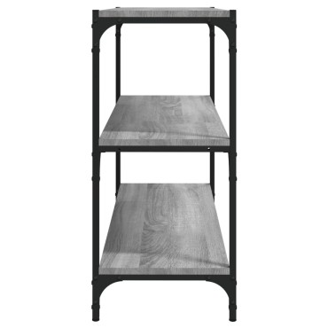 vidaXL Βιβλιοθήκη Γκρι Sonoma 80x33x70,5cm Επεξ. Ξύλο & Ατσάλι 1 τεμ.