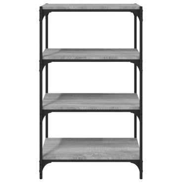 vidaXL Βιβλιοθήκη Γκρι Sonoma 60x33x100cm Επεξ. Ξύλο & Ατσάλι 1 τεμ.