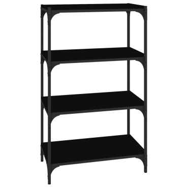 vidaXL Βιβλιοθήκη Μαύρη 60x33x100cm Επεξεργασμένο Ξύλο & Ατσάλι 1 τεμ.