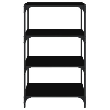 vidaXL Βιβλιοθήκη Μαύρη 60x33x100cm Επεξεργασμένο Ξύλο & Ατσάλι 1 τεμ.