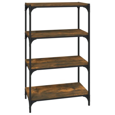 vidaXL Βιβλιοθήκη Καπνιστή Δρυς 60x33x100cm Επεξ. Ξύλο & Ατσάλι 1 τεμ.