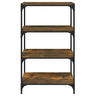 vidaXL Βιβλιοθήκη Καπνιστή Δρυς 60x33x100cm Επεξ. Ξύλο & Ατσάλι 1 τεμ.