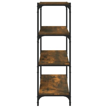 vidaXL Βιβλιοθήκη Καπνιστή Δρυς 60x33x100cm Επεξ. Ξύλο & Ατσάλι 1 τεμ.