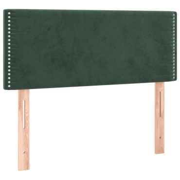 vidaXL Κρεβάτι Boxspring με Στρώμα Σκούρο Πράσινο 100x200εκ. Βελούδινο