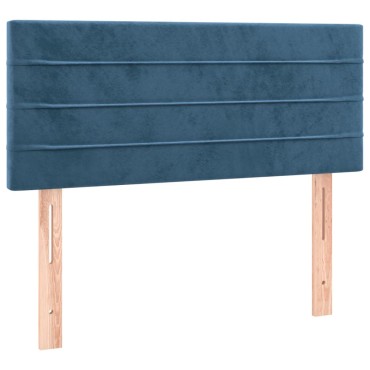 vidaXL Κρεβάτι Boxspring με Στρώμα Σκούρο Μπλε 90x190 εκ. Βελούδινο