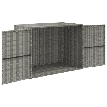 vidaXL Ντουλάπι Αποθήκευσης Κήπου Γκρι 100x55,5x80cm Συνθετικό Ρατάν 1 τεμ.