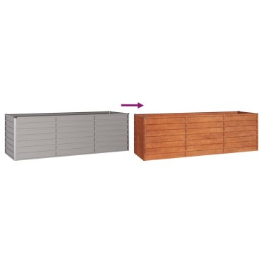 vidaXL Ζαρντινιέρα Σκουριασμένο 240x80x77 εκ. Ατσάλι Σκληρυθέν Αέρα
