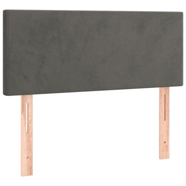 vidaXL Κρεβάτι Boxspring με Στρώμα Σκούρο Γκρι 90x190 εκ. Βελούδινο