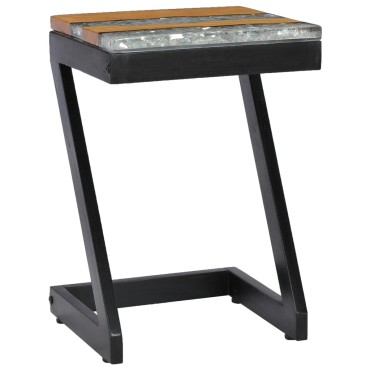 vidaXL Τραπεζάκι Σαλονιού 30x30x50cm Μασίφ Ξύλο Teak και Πολυρητίνη 1 τεμ.