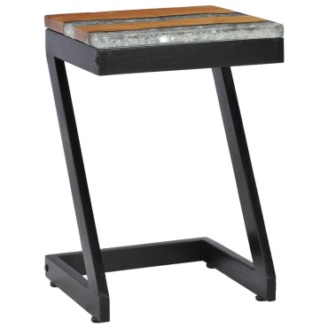vidaXL Τραπεζάκι Σαλονιού 30x30x50cm Μασίφ Ξύλο Teak και Πολυρητίνη 1 τεμ.