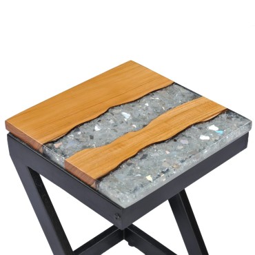 vidaXL Τραπεζάκι Σαλονιού 30x30x50cm Μασίφ Ξύλο Teak και Πολυρητίνη 1 τεμ.
