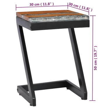 vidaXL Τραπεζάκι Σαλονιού 30x30x50cm Μασίφ Ξύλο Teak και Πολυρητίνη 1 τεμ.