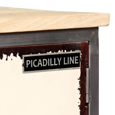 vidaXL Έπιπλο Τηλεόρασης 120x30x45cm από Μασίφ Ξύλο Μάνγκο & Ατσάλι