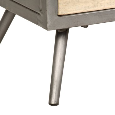 vidaXL Έπιπλο Τηλεόρασης 120x30x45cm από Μασίφ Ξύλο Μάνγκο & Ατσάλι