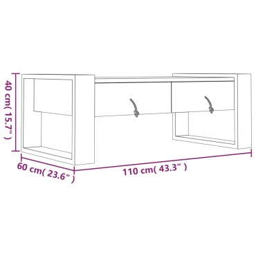 vidaXLΤραπεζάκι Σαλονιού 110x60x40cm από Μασίφ Ξύλο Teak 1 τεμ.