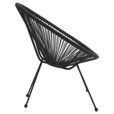 vidaXL Καρέκλες Κήπου 2 τεμ. Μαύρες από Ρατάν 80x70,5x83cm