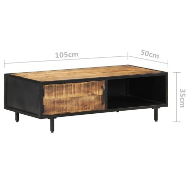 vidaXL Τραπεζάκι Σαλονιού 105x50x35cm από Ακατέργαστο Ξύλο Μάνγκο 1 τεμ.