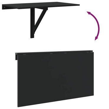 vidaXL Τραπέζι Τοίχου Πτυσσόμενο Μαύρο 100x60x56cm Επεξεργ. Ξύλο 1 τεμ.