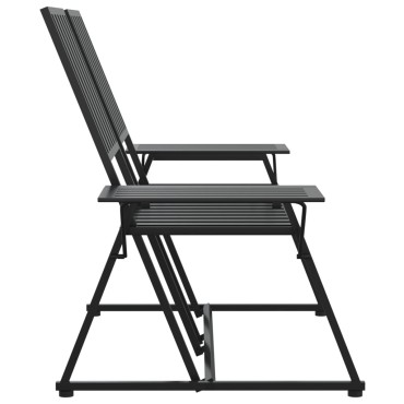 vidaXL Παγκάκι Κήπου Διθέσιο Μαύρο από Ατσάλι 165x75x93cm 1 τεμ.