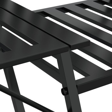 vidaXL Παγκάκι Κήπου Διθέσιο Μαύρο από Ατσάλι 165x75x93cm 1 τεμ.