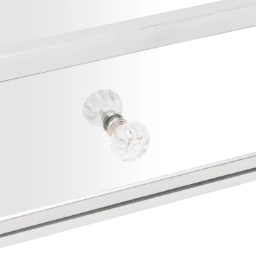 vidaXL Τραπεζάκι Σαλονιού Καθρέφτης 106x45x45cm Επεξ. Ξύλο & Γυαλί 1 τεμ.