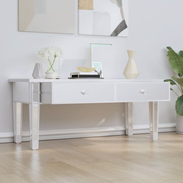 vidaXL Τραπεζάκι Σαλονιού Καθρέφτης 106x45x45cm Επεξ. Ξύλο & Γυαλί 1 τεμ.