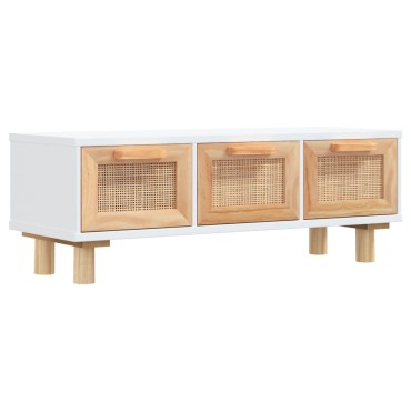 vidaXL Τραπεζάκι Σαλονιού Λευκό 80x40x30cm Επεξ. Ξύλο & Μασίφ Πεύκο 1 τεμ.