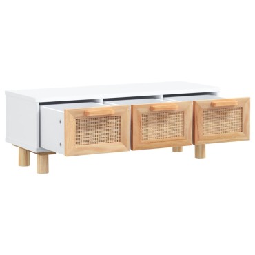 vidaXL Τραπεζάκι Σαλονιού Λευκό 80x40x30cm Επεξ. Ξύλο & Μασίφ Πεύκο 1 τεμ.