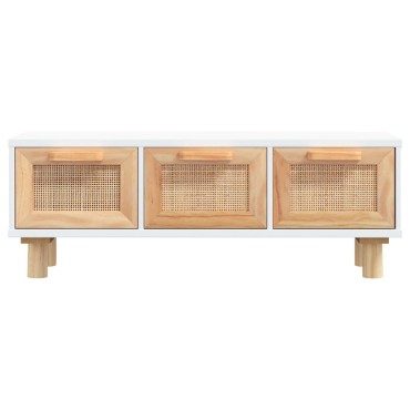 vidaXL Τραπεζάκι Σαλονιού Λευκό 80x40x30cm Επεξ. Ξύλο & Μασίφ Πεύκο 1 τεμ.