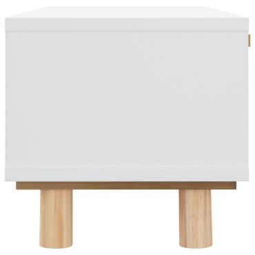 vidaXL Τραπεζάκι Σαλονιού Λευκό 80x40x30cm Επεξ. Ξύλο & Μασίφ Πεύκο 1 τεμ.