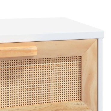 vidaXL Τραπεζάκι Σαλονιού Λευκό 80x40x30cm Επεξ. Ξύλο & Μασίφ Πεύκο 1 τεμ.