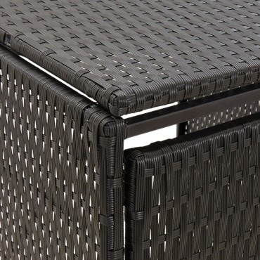 vidaXL Πλαίσιο για Κάδο με Ρόδες Μαύρο 207x80x117 εκ. Συνθ. Ρατάν