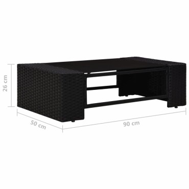 vidaXL Σαλόνι Κήπου 5 τεμ. Μαύρο από Συνθετικό Ρατάν 78,5x65,5x52cm