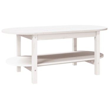 vidaXL Τραπεζάκι Σαλονιού Λευκό 110x55x45cm από Μασίφ Ξύλο Πεύκου 1 τεμ.