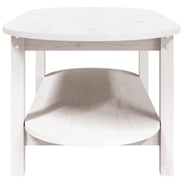 vidaXL Τραπεζάκι Σαλονιού Λευκό 110x55x45cm από Μασίφ Ξύλο Πεύκου 1 τεμ.