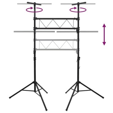 vidaXL Βάση Φωτισμού Μαύρη 238 x 115 x (180-300) εκ. Ατσάλινη