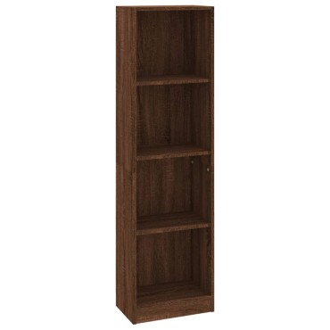 vidaXL Βιβλιοθήκη με 4 Ράφια Καφέ Δρυς 40x24x143cm Επεξεργ. Ξύλο 1 τεμ.