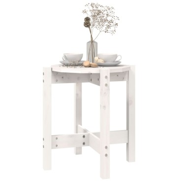 vidaXL Τραπεζάκι Σαλονιού Λευκό 42,5x45cm από Μασίφ Ξύλο Πεύκου 1 τεμ.