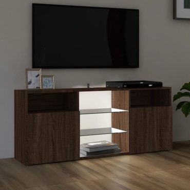 vidaXL Έπιπλο Τηλεόρασης με LED Καφέ Δρυς 120x30x50cm