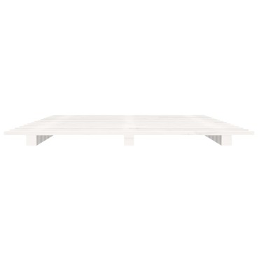 vidaXL Σκελετός κρεβατιού Λευκό 140x200cm από Μασίφ Ξύλο Πεύκου 1 τεμ. - Διπλό